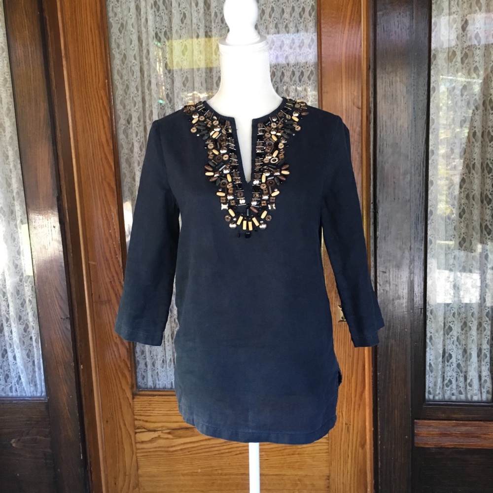 Michael Kors black blouse with beadwork Size Small